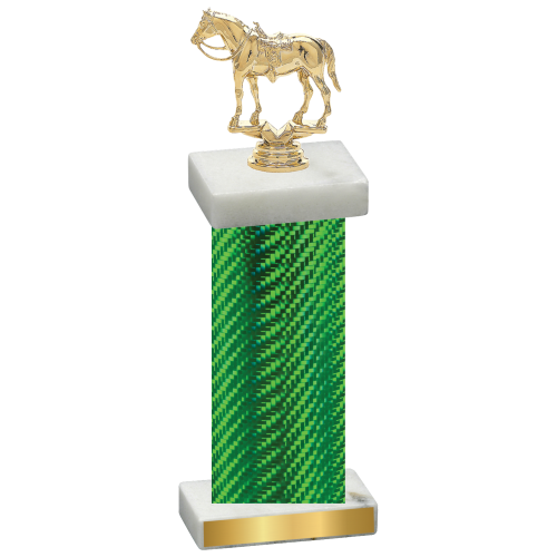 Single Green Carbon Fiber Horses Trophy