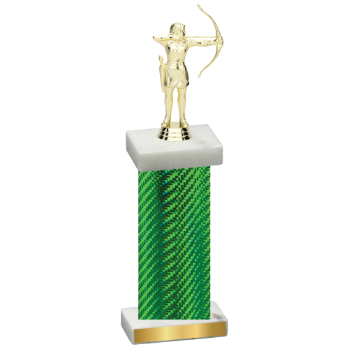 Single Green Carbon Fiber Archery Trophy