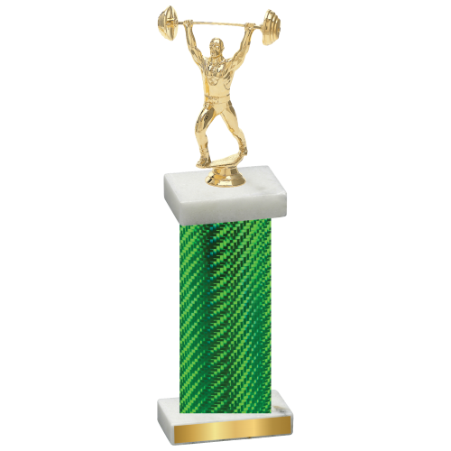 Single Green Carbon Fiber Weights Trophy