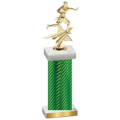 Single Green Carbon Fiber Flag Football Trophy