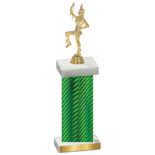 Single Green Carbon Fiber Majorette Trophy