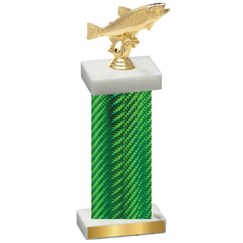 Single Green Carbon Fiber Fishing Trophy