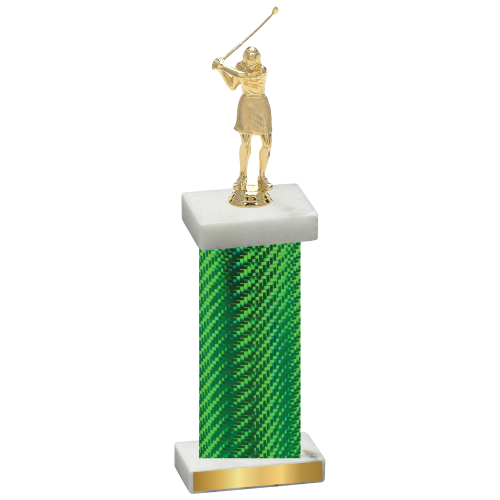 Single Green Carbon Fiber Golf Trophy