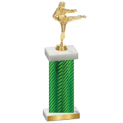 Single Green Carbon Fiber Karate Trophy