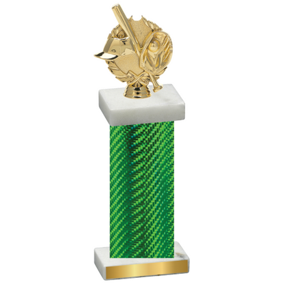 Single Green Carbon Fiber Baseball Trophy