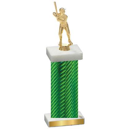 Single Green Carbon Fiber Baseball Trophy