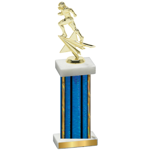 Single Blue Glacier Football Trophy