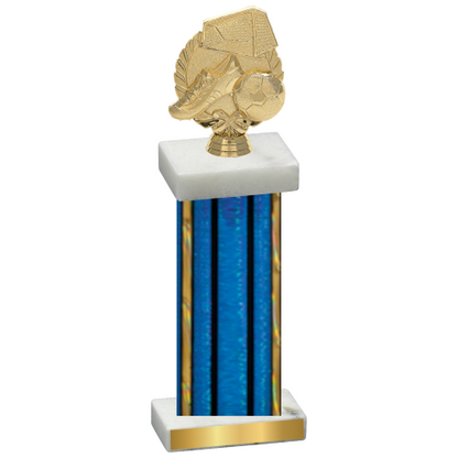 Single Blue Glacier Soccer Trophy