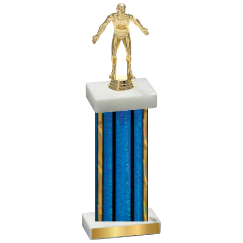 Single Blue Glacier Wrestling Trophy