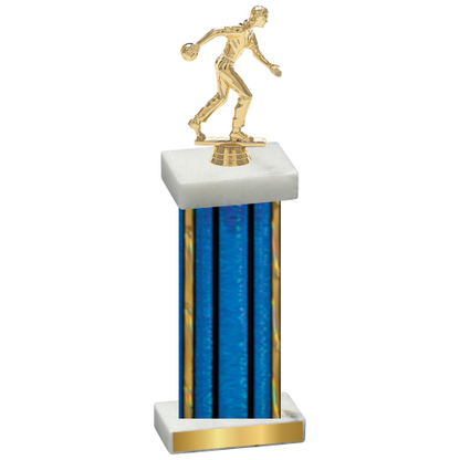 Single Blue Glacier Bowling Trophy