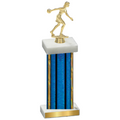 Single Blue Glacier Bowling Trophy