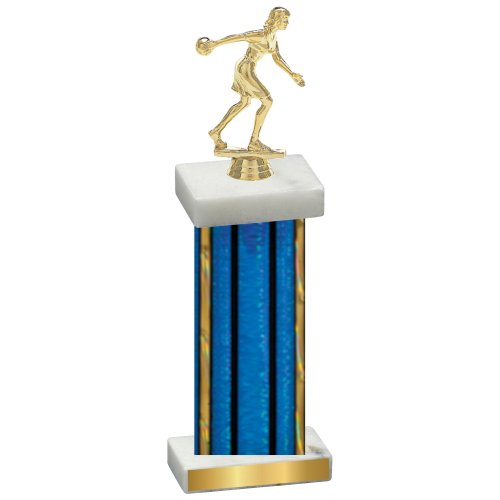 Single Blue Glacier Bowling Trophy