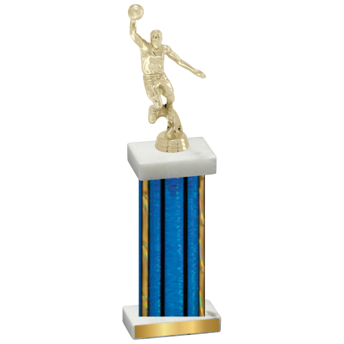 Single Blue Glacier Basketball Trophy