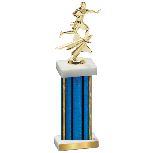 Single Blue Glacier Flag Football Trophy