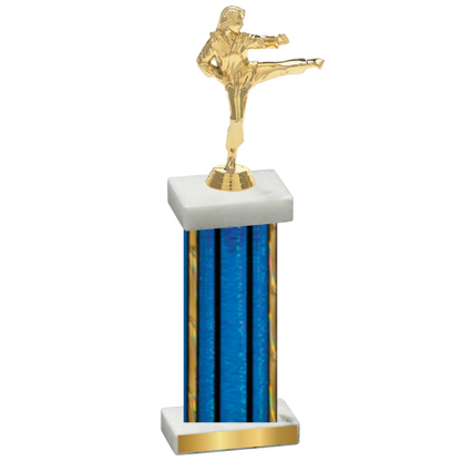 Single Blue Glacier Karate Trophy