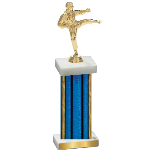 Single Blue Glacier Karate Trophy