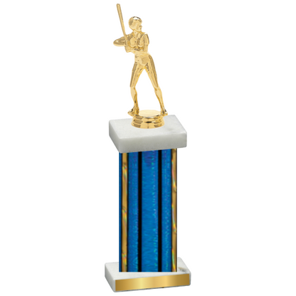 Single Blue Glacier Softball Trophy