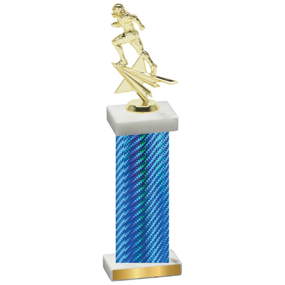 Single Blue Carbon Fiber Football Trophy