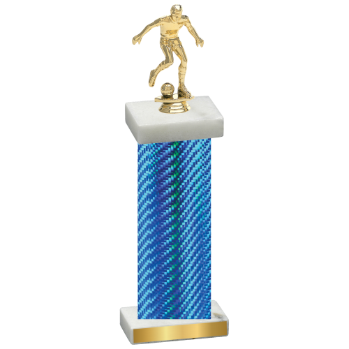 Single Blue Carbon Fiber Soccer Trophy