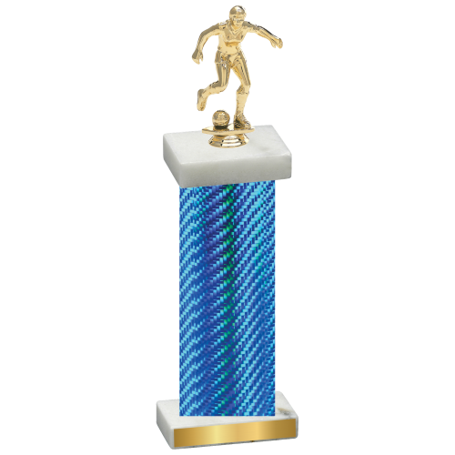 Single Blue Carbon Fiber Soccer Trophy