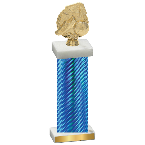 Single Blue Carbon Fiber Soccer Trophy