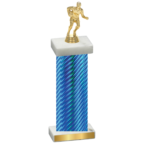 Single Blue Carbon Fiber Rugby Trophy