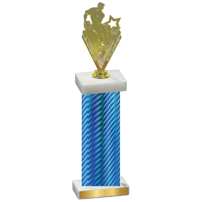 Single Blue Carbon Fiber Rugby Trophy