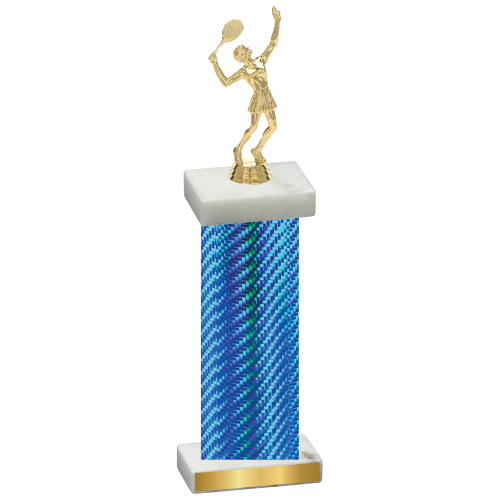 Single Blue Carbon Fiber Tennis Trophy