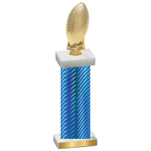 Single Blue Carbon Fiber Football Trophy