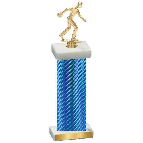 Single Blue Carbon Fiber Bowling Trophy