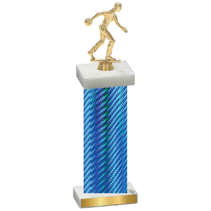 Single Blue Carbon Fiber Bowling Trophy