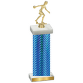 Single Blue Carbon Fiber Bowling Trophy