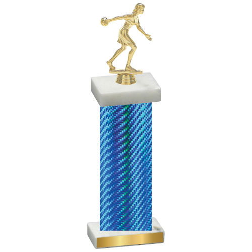 Single Blue Carbon Fiber Bowling Trophy