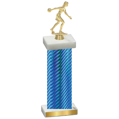 Single Blue Carbon Fiber Bowling Trophy