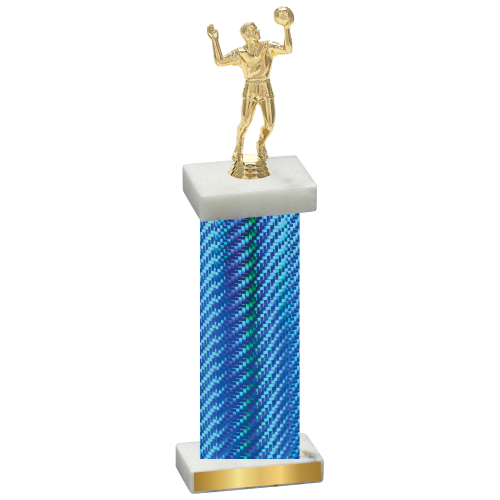 Single Blue Carbon Fiber Volleyball Trophy