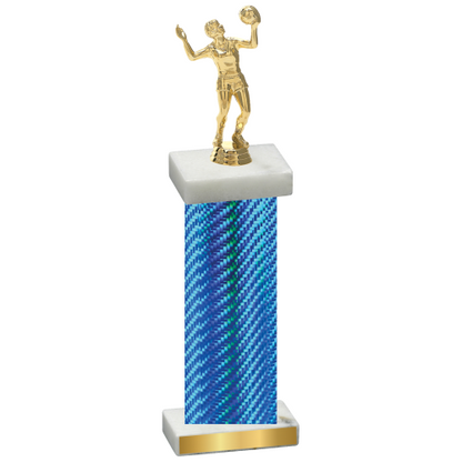 Single Blue Carbon Fiber Volleyball Trophy