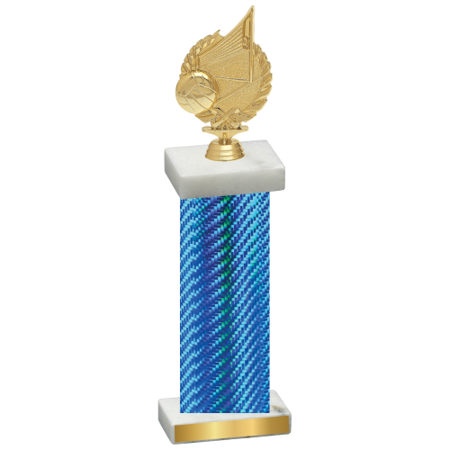 Single Blue Carbon Fiber Volleyball Trophy