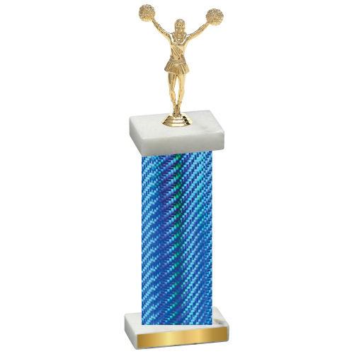 Single Blue Carbon Fiber Cheerleading Trophy