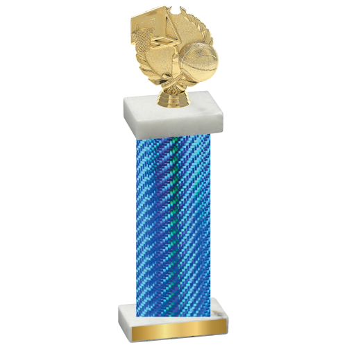 Single Blue Carbon Fiber Basketball Trophy