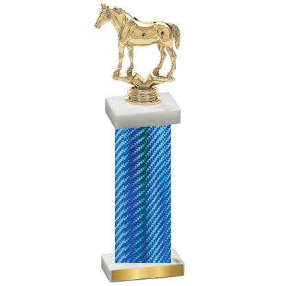 Single Blue Carbon Fiber Horses Trophy