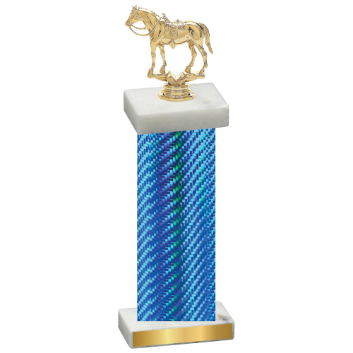 Single Blue Carbon Fiber Horses Trophy