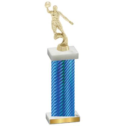 Single Blue Carbon Fiber Basketball Trophy