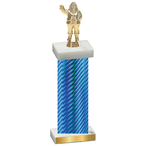 Single Blue Carbon Fiber Holiday Trophy