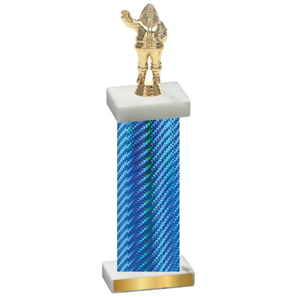 Single Blue Carbon Fiber Holiday Trophy