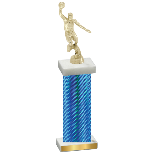 Single Blue Carbon Fiber Basketball Trophy