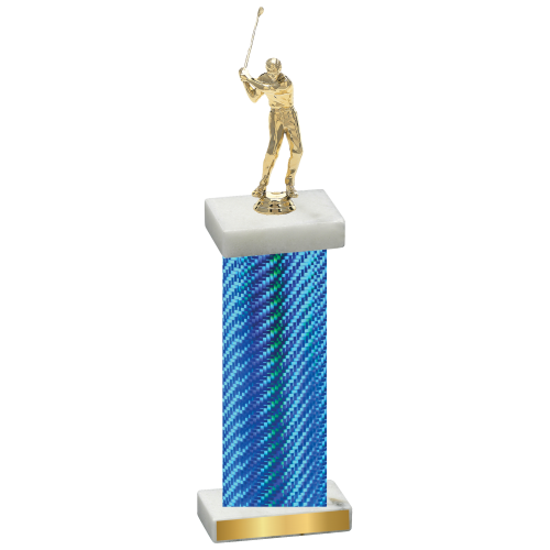 Single Blue Carbon Fiber Golf Trophy