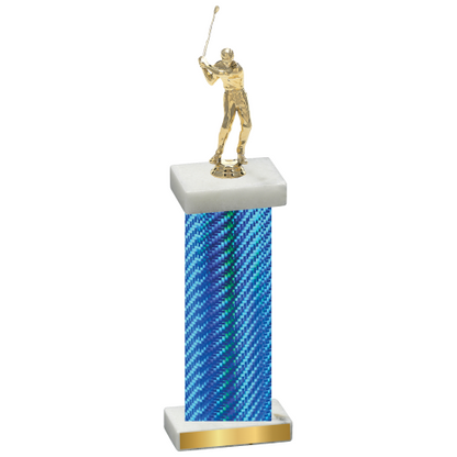 Single Blue Carbon Fiber Golf Trophy