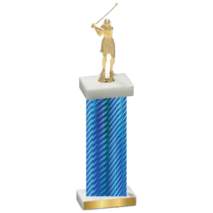 Single Blue Carbon Fiber Golf Trophy