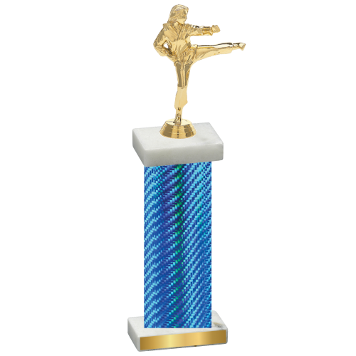 Single Blue Carbon Fiber Karate Trophy