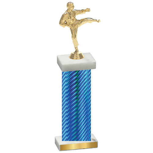 Single Blue Carbon Fiber Karate Trophy